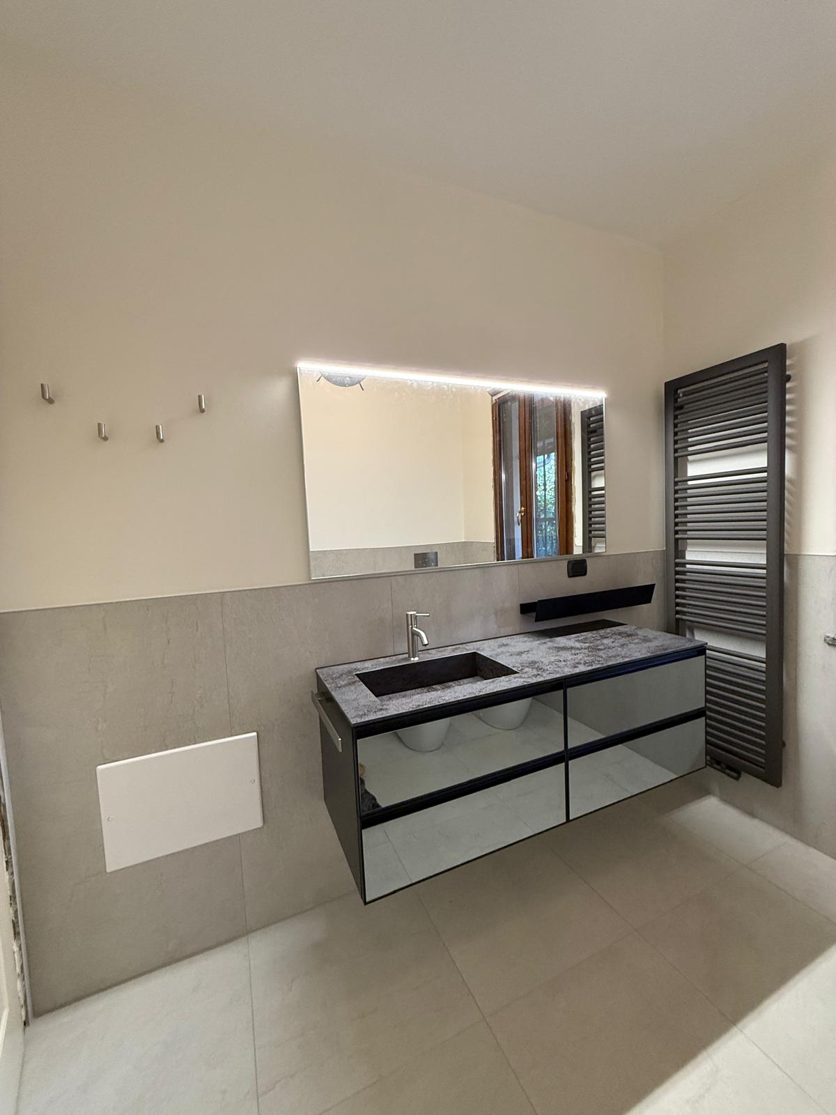 Bagno con sanitari e collegamenti